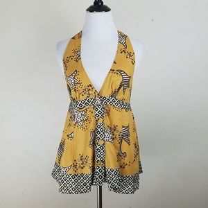 Crystal Candy Plunging Neckline Halt…